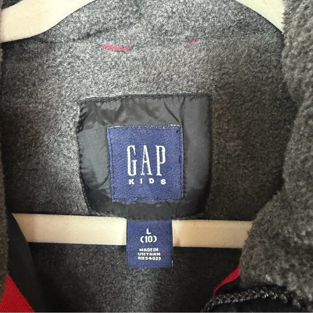 Gap Boys Puffer Vest Wool Blend Black Pockets Y2K‎ ('06) Snow Winter Outdoor L